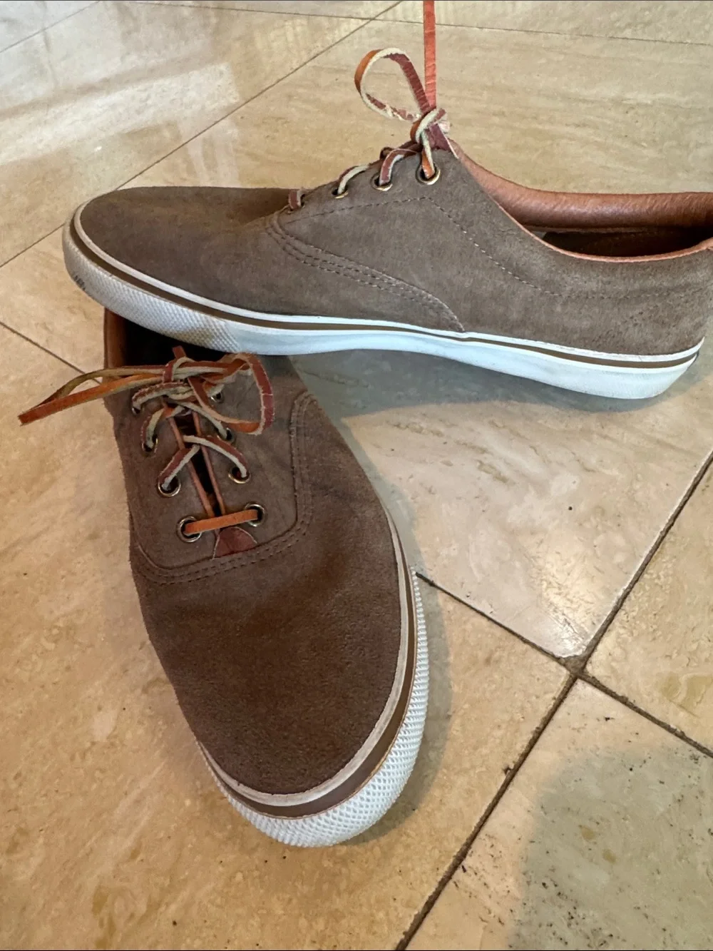 Keds Brown Suede Boat Shoes with Leather Accents